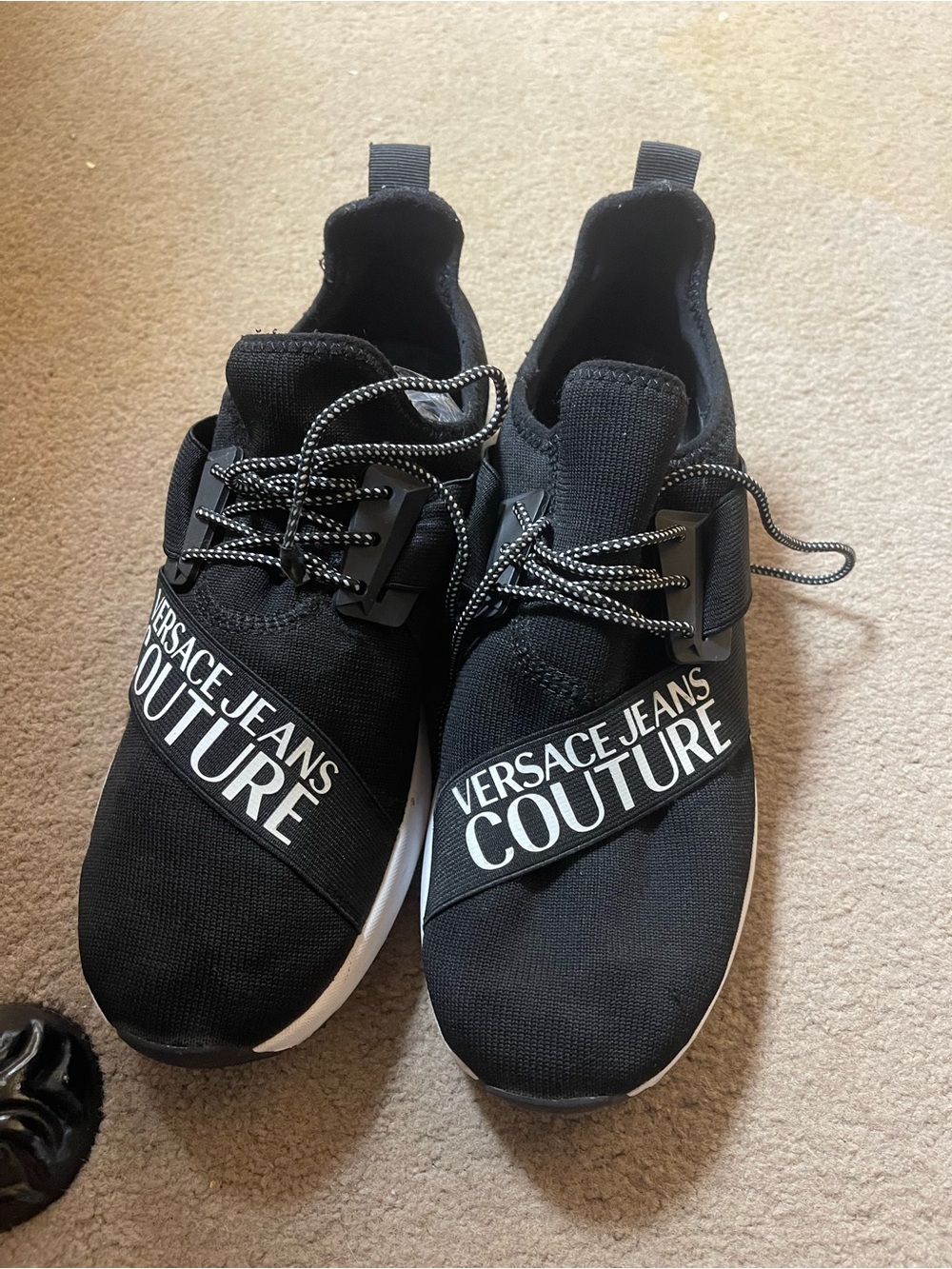 Versace Jeans Couture Black and White Athletic Sneakers